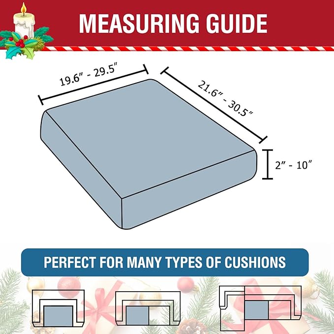 H.VERSAILTEX Christmas Sofa Slipcover Fleece Stretch Couch Cushion Cover Furniture Protector Seat Cushion Snowflakes Sofa Cover for Christmas (1 Piece Armchair Cushion Covers, Snowflakes)-Ruum Studio Home