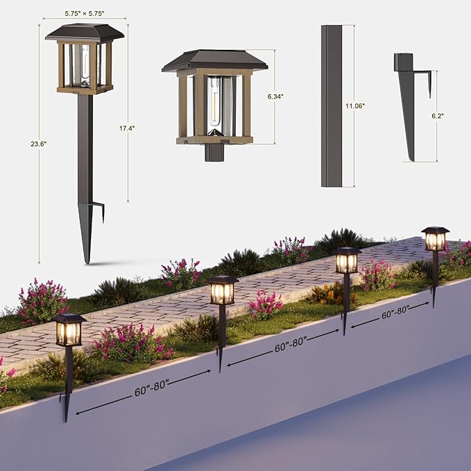 XMCOSY+ Solar Pathway Lights Outdoor Waterproof IP65 - Dual-Tone 25 LM LED Solar Garden Lights for Yard, Glass Outdoor Lighting for Garden Patio Yard Landscape Walkway Driveway Lawn Decor (Warm White)-Ruum Studio Home