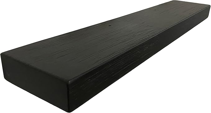 joelsantiques 36 Inch Wooden Floating Shelves for Wall - 36x6x2 in - Made of Natural Wood - Long Heavy Duty Rustic Wall Shelves for Bedroom - Perfect for Living Room, Kitchen - Black-Ruum Studio Home