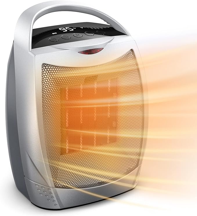 GiveBest Space Heaters for Indoor Use, Portable Heater with Thermostat, Timer, Eco Mode and Fan Mode, 1500W PTC Ceramic Fast Safety Heat for Bedroom Home-Ruum Studio Home