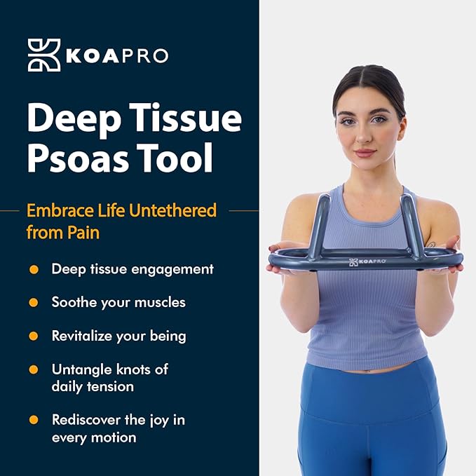 KOAPRO Psoas and Hip Hook Release Tool for Iliacus and Hip Flexor; Alleviate Pain and Tension, Targeted Deep Tissue Massager for Back, Core, Iliopsoas, Piriformis etc., Boost Relief and Recovery-Ruum Studio Home