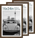 16x24 Poster Frame 3 Pack - Brown Woodgrain, Wood Poster Frame, Gallery Picture Frame - Wall Hanging-Ruum Studio Home