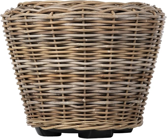 Rattan Kobo Indoor Outdoor Planter Basket with Plastic Pot X Large 12 Gallon Soil Capacity-Ruum Studio Home