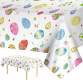 2 Pack Easter Tablecloth - Colorful Easter Eggs Table Cloth, Plastic Disposable Rectangle Spring Easters Egg Table Cover for Easters Tables Decorations and Party Supplies Decor Favors, 108 x 54 Inch-Ruum Studio Home
