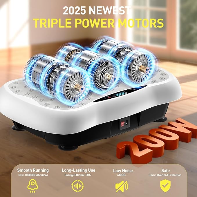 Vibration Plate Exercise Machine, Vibrating Platform for Lymphatic Drainage with 120 Speeds, Upgraded Vibrated Plates for Weight Loss, Full Body Workout Equipment for Fitness at Home-Ruum Studio Home