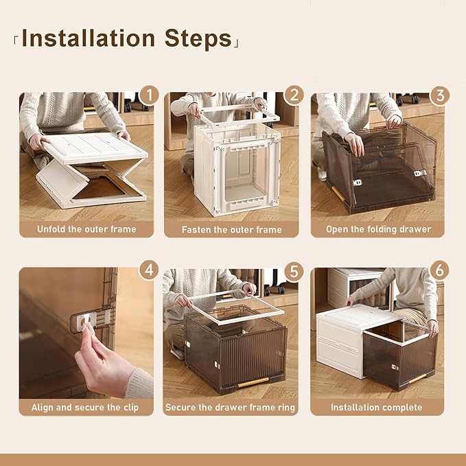 Plastic Storage Bins with Lids, Clothes Folding Storage Box and Closet Organizers and Containers for Home, Closet Stackable Storage for Home, Office, Dorm-Ruum Studio Home