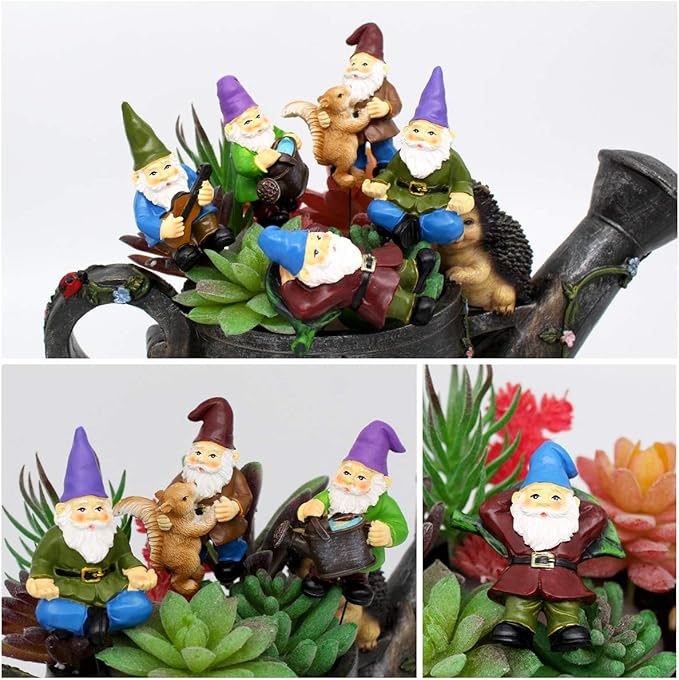 Garden Miniature Gnomes Set of 5PCS,Happy Life Gift for Outdoor Fairy Garden Yard Lawn Décor-Ruum Studio Home
