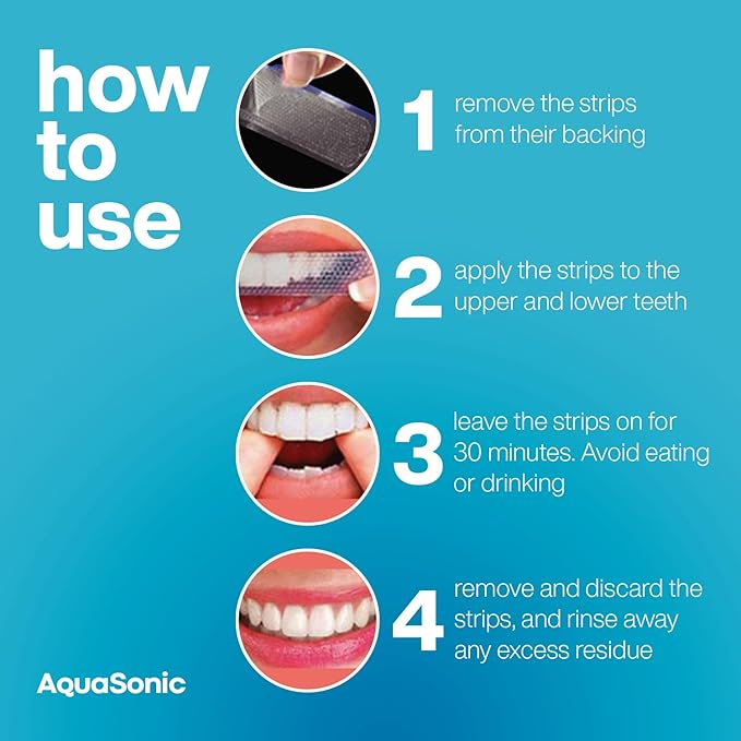 AquaSonic Professional Teeth Whitening Strips - Enamel Safe Teeth Whitening with Hydrogen Peroxide - Easy to Use, Non-Slip, Affordable & Effective (Unflavored)-Ruum Studio Home