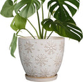 Ceramic Planter 8 Inch Plant Pot with Drainage Hole and Saucer Ceramic Pots for Indoor Plants Outdoor Large Flower Pot for Home Decor White-Ruum Studio Home