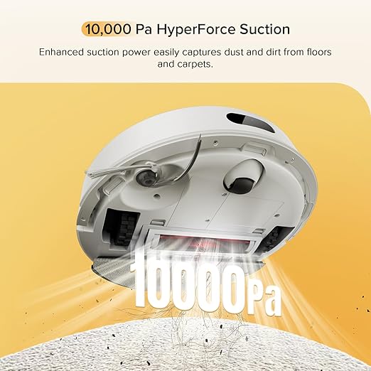 roborock Q7 M5 Robot Vacuum and Mop Combo, 10,000Pa HyperForce Suction, Robotic Vacuum Cleaner, Dual Anti-Tangle System, APP-Controlled Mopping, LiDAR Navigation, for Pet Hair and Carpet, White-Ruum Studio Home