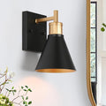 KSANA Black Gold Sconce, Modern Farmhouse Wall Sconces Lighting Fixture with Metal Shade for Bathroom, Kitchen, Bedroom and Stairway-Ruum Studio Home