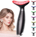 7 Color Galvanic Machines - Red Light Therapy for Face and Neck, Face Massager Tool for Wrinkles, Double Chin, Vibrating Facial Massager with Thermals, Black-Ruum Studio Home