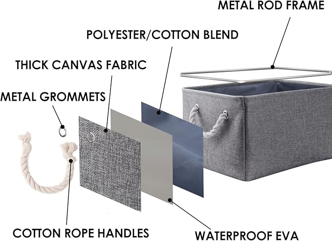 TheWarmHome Storage Bins - 3PCS Fabric Storage Baskets for Organizing Shelves | Large Basket Closet Organizer for Home Shelf Dog Laundry Organization | Collapsible Storage Cubes W/Handles-Ruum Studio Home