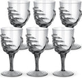 Dandat 6 Pcs Halloween Skeleton Hand Goblets 12oz Clear Plastic Halloween Cups Skull Wine Glass Set for Creepy Spooky Party Decorations (Black)-Ruum Studio Home