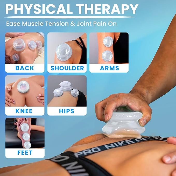 Silicone Cupping Therapy Set Professional Massage Cupping Cups for Cupping Therapy 4 Cup Kit for Massage, Myofascial Release, Cellulite Reduction (Lure Clear)-Ruum Studio Home