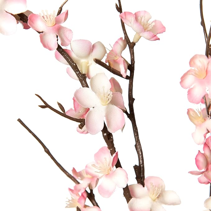 4Pcs Cherry Blossom Branches Artificial Flowers for Spring Summer Indoor Decoration,Faux Long Stem Artificial Flowers for Wedding Home Office Bedroom Party Table Centerpieces Decor (Pink)-Ruum Studio Home