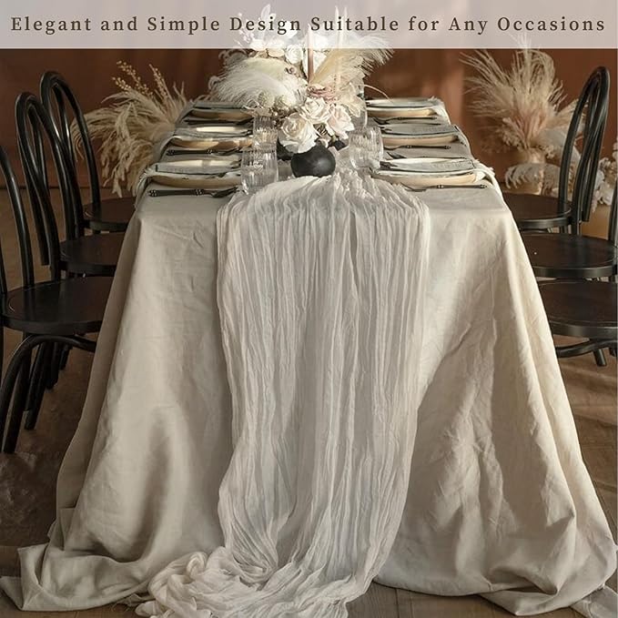 12 Pack Rose Brown Cheesecloth Table Runner 10FT Rustic Gauze Fabric Cheese Cloth Table Runner for Wedding Bridal Baby Shower Table Decor Boho Sheer Birthday Party Table Decorations 20 x 120 Inch Long-Ruum Studio Home