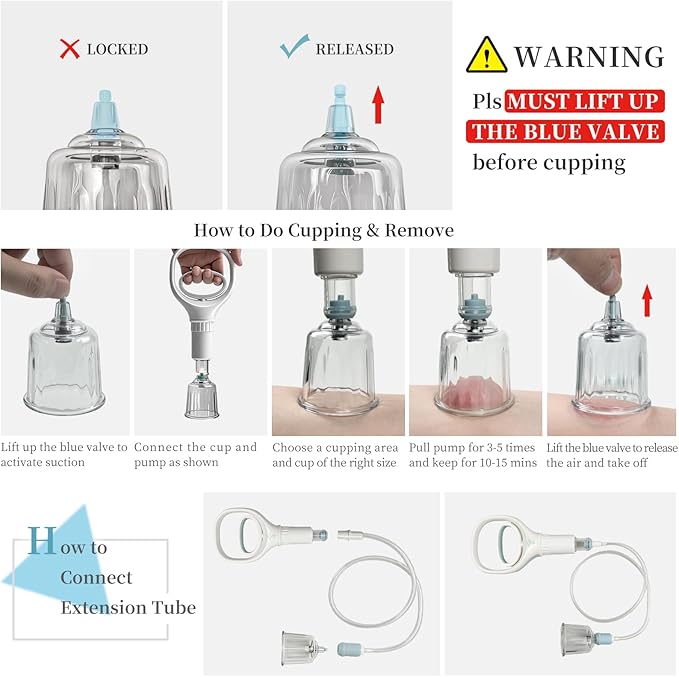 Cupping Kit for Massage Therapy 20 Suction Cups for Back Muscle Body Physical Pain Relief Cupping Set with Carring Case-Ruum Studio Home