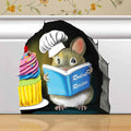 Adorable Pastry Mouse Reading Book Wall Sticker Decal – Kids Room, Classroom, Home Decor, Bookcase, Book Lover Gift, Children's Bedroom, Nursery, Cute Mouse, MICESTERPIECE-Ruum Studio Home