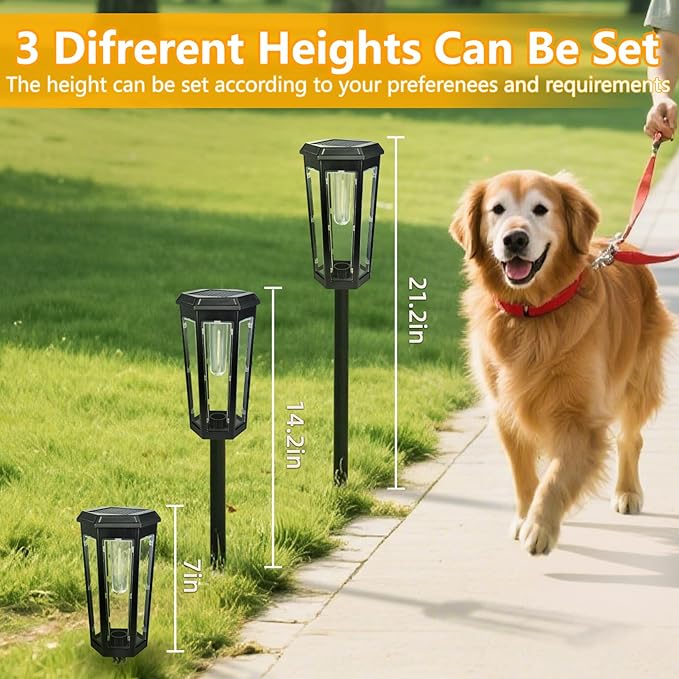 Solar Pathway Lights, Upgraded Solar Bright LED Path Lights, Outdoor Waterproof Garden Landscape Lighting with 2 Lighting Modes & Auto On/Off, for Yard, Landscape, Patio, Lawn, Path, Walkway, Driveway-Ruum Studio Home