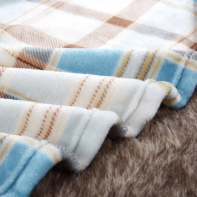 MERRYLIFE Throw Blanket Plaid Sherpa | Ultra-Plush,Soft, Colorful, Oversized | Decorative Couch Travel Blanket | Large Size (60" 90", Island Travel)-Ruum Studio Home