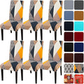 JQinHome Chair Covers for Dining Room 6 Pack,Magic Cube High Stretch Removable Washable Parsons Chair Slipcover for Home Party Hotel Wedding Ceremony (Geometric Patterns)-Ruum Studio Home