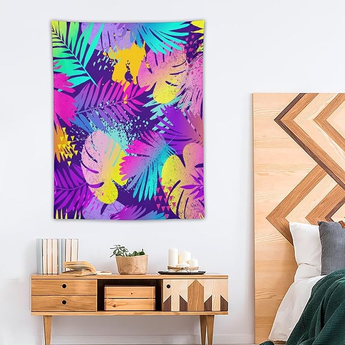 ICMOLYYENLO Palm Leaf Tapestry Wall Hanging, Tropical Leaves Plant Jungle Green Hawaiian Art Home Decor for Guest Bedroom Living Room Dormitory 50x60-Ruum Studio Home