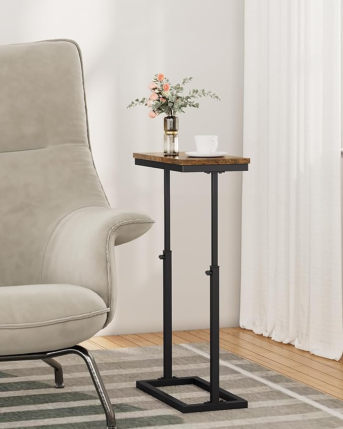 TUTOTAK End Table, Side Table, Tall Couch Table, Sofa Table, Living Room, Bedroom, Brown TB01BB083-Ruum Studio Home