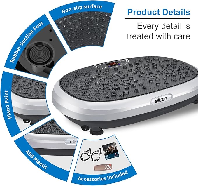EILISON FitMax 3D XL Vibration Plate Exercise Machine - Whole Body Workout Vibration Platform w/Loop Bands - Lymphatic Drainage Machine for Weight Loss, Shaping, Wellness, Recovery-Ruum Studio Home