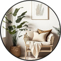 Fabuday Black Circle Mirror for Wall 20 inch - Round Mirrors for Bathroom, Entryway, Living Room, Hallway, Bedroom Decor, Small Matte Framed-Ruum Studio Home