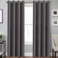 H.VERSAILTEX Charcoal Gray Blackout Curtain Panels for Bedroom Kitchen Curtains Blackout Room Darkening Curtains Window Panel Drapes for Basement - 2 Panels - 52 inch Wide by 84 inch Long, Grommet Top-Ruum Studio Home