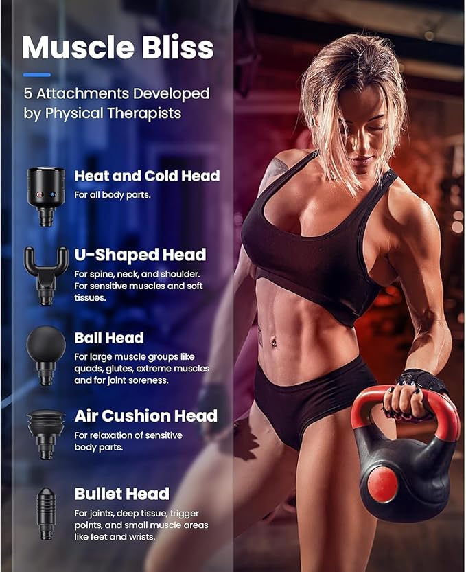 BOB AND BRAD X6 Pro Massage Gun Deep Tissue Percussion with Metal Head Therapy, Professional Muscle Massage Gun for Athletes, Electric Massager Gun for Pain Relief-Ruum Studio Home