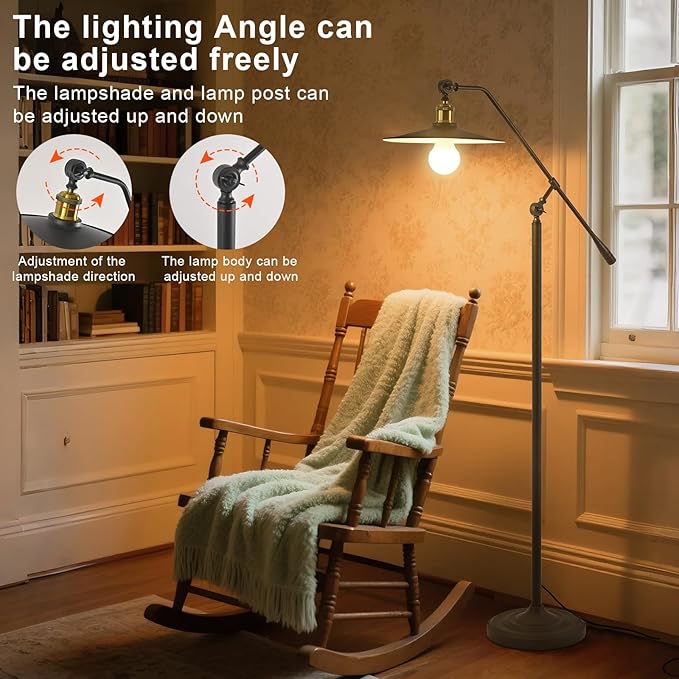 Bright Smart Floor Lamp with Remote Control and Bluetooth Dimming,Living Room Couch Corner Bedroom Office Library Study Reading Standing Lights, Adjustable Black Rustic Vintage Industrial Home Decor-Ruum Studio Home
