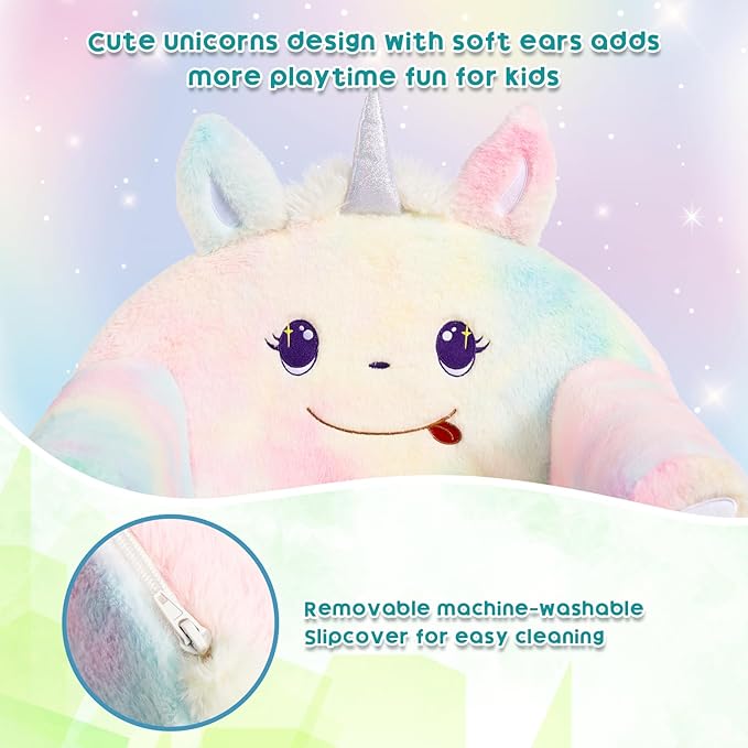 ALIMORDEN Animal Series Kid's Chair, Ultra-Soft Comfy Foam Filled Toddler Sofa Chair, Cute Animal-Shaped Design Toddler Couch, Lightweight Birthday for Baby Boys & Girls (Unicorn)-Ruum Studio Home