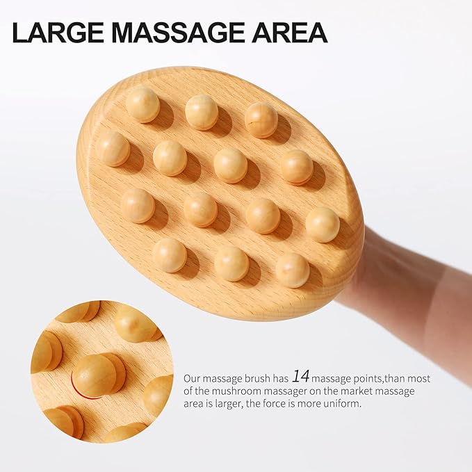 AiRelax Wood Therapy Massage Tools,Wooden Massage Body Brush for Cellulite Remover,Itchy Skin Relief,Body Shaping,Professional Maderoterapia Kit Meridian Pressure Brush,Lymphatic Drainage Massager-Ruum Studio Home