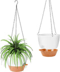 GARDIFE Hanging Planter, 10 inch Hanging planters for Indoor. Outdoor Plants, Self Watering Plant Pot, 2 Pack Large self Watering Hanging Planter, White-Ruum Studio Home