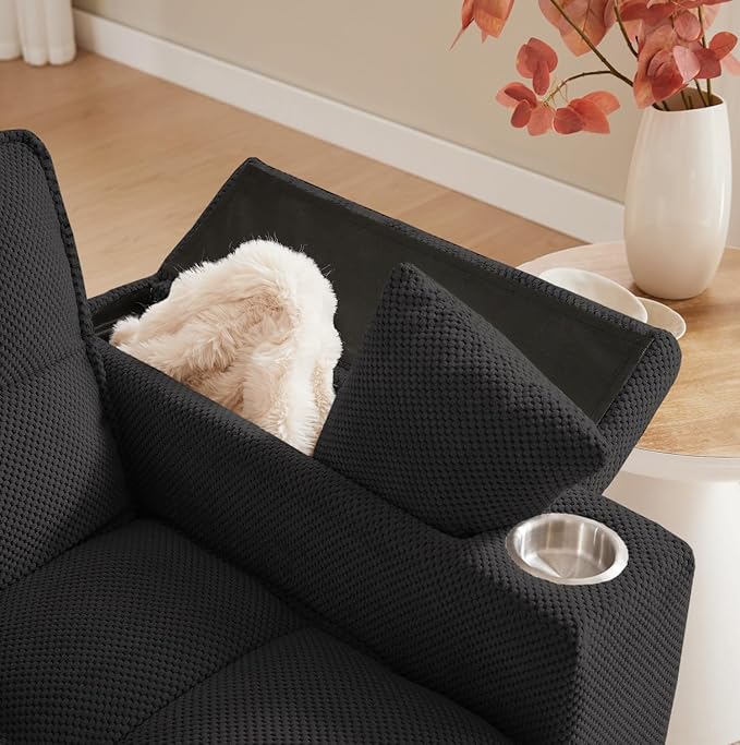Large Size Convertible Sleeper Sofa Bed,Polka dot Velvet Pull Out Futon Couch with Storage handrails & Rotating Side Tables,Convertible Sofa Couch for Living Room,RV-Ruum Studio Home