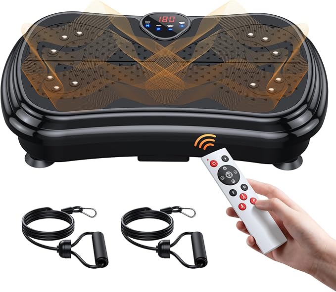 Vibration Plate Exercise Machine Weight Loss, Full Body Vibration Plate for Lymphatic Drainage, 180 Adjustable Speeds Vibrating Plate 400 Lbs Capacity Fitness Platform for Women Men-Ruum Studio Home