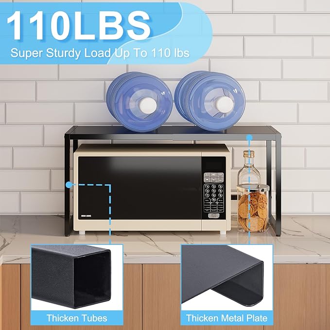 Expandable Metal Storage Shelves,110LBS Heavy Duty Shelving Units and Storage For Small Appliance, Adjustable Metal Storage Shelf Rack For kitchen Cabinet Closet Pantry Warehouse Garage,Patent Pending-Ruum Studio Home