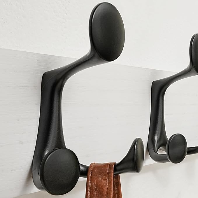 SKOLOO 39-Inch White Wood Coat Rack Wall Mount with 6 Triple Hooks - Ideal for Family Entrances, Classrooms, and Pet Supplies Storage - Perfect Coat Hooks for Wall-Ruum Studio Home