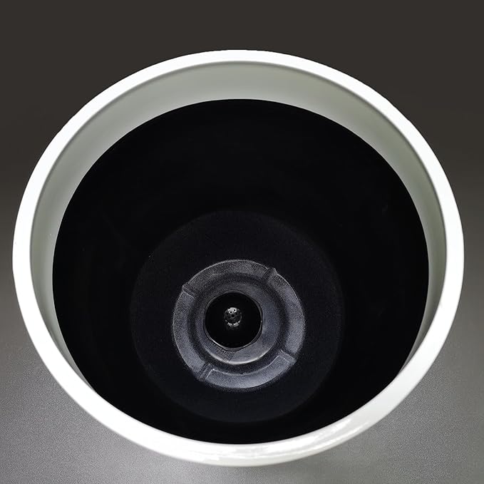 FixtureDisplays® 11.8" Diameter 11.8" Tall White Plant Pots, Plastic Flower Pots with Drainage Holes and Saucers for Indoor and Outdoor 15748-NF-Ruum Studio Home