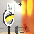 36W Bright LED Floor Lamp for Living Room with Remote, 75.5 Inch Tall Stepless Dimmable Standing Lamp for Office, Torchiere Floor Lamp with 2 Rotatable Lights 1900K-6500K for Bedroom-Ruum Studio Home