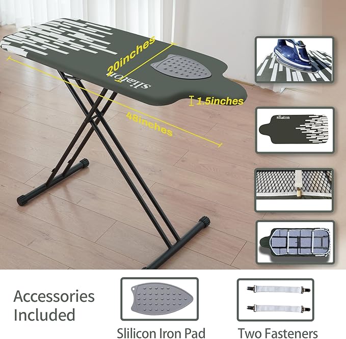 Extra Large Ironing Board with Large Hang Rail in 53" L x 20" W-Ruum Studio Home