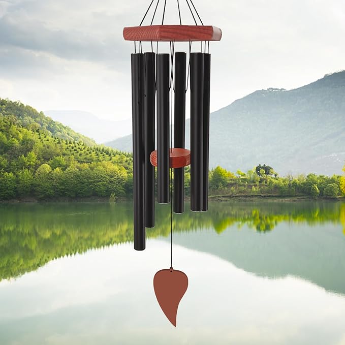 Wind Chimes for Outside, Memorial Wind Chimes with 6 Long Metal Tubes, Sympathy Wind Chime with Sound, Perfect for Garden, Patio and Yard-Ruum Studio Home