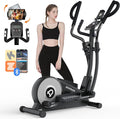 pooboo Elliptical Machine, Elliptical Exercise Machine with 16-Level Resistance&Hyper-Quiet Magnetic Driving System, Elliptical Machine for Home with LCD Monitor&15.5IN Stride, 350LBS Weight Capacity-Ruum Studio Home