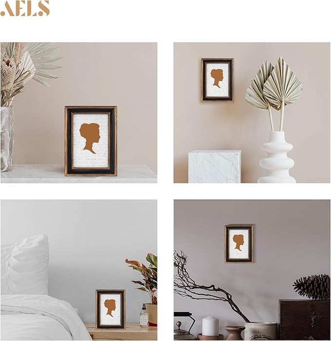 AELS 4x6 Inch Vintage Picture Frame, Elegant Luxury Antique Photo Frames with Glass Front, Photo Display, Tabletop Wall Hanging, Gift Ideas, Pearl Pattern-Ruum Studio Home