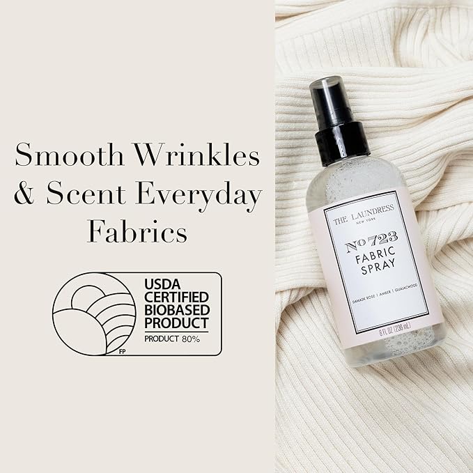 The Laundress No. 723 Fabric Spray, Wrinkle Release, Upholstery & Linen Spray, Fabric Refresher, Rose Inspired Scent, 8 Fl Oz-Ruum Studio Home