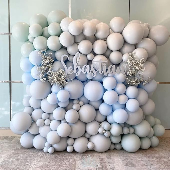 130pcs Dusty Blue Balloons Different Sizes 18" 12" 10" 5" Slate Blue Balloons for Boys Girls Baby Shower Wedding Anniversary Graduation Engagements Birthday Party Decorations-Ruum Studio Home