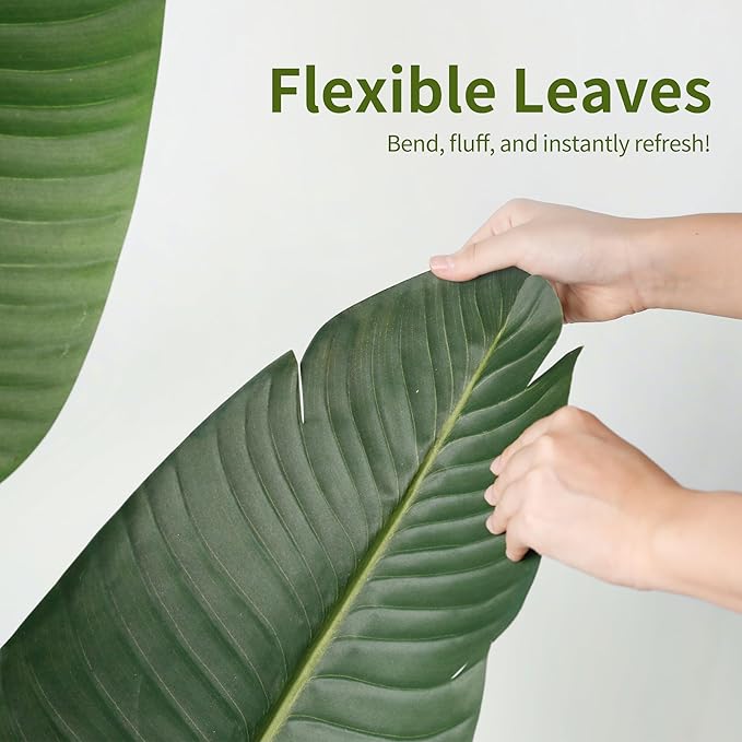 Worth Garden 59in Artificial Bird of Paradise Plant 4.9ft, Large Faux Tropical Tree for Office and Home, Lifelike Greenery for Indoor and Outdoor Spaces-Ruum Studio Home
