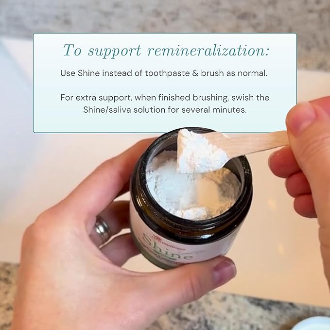 Shine Remineralizing Tooth Powder with Hydroxyapatite, Made in The USA, Fluoride Free Tooth Repair, Natural Teeth Whitening Powder, Teeth Polish & Stain Remover, Mint-Ruum Studio Home